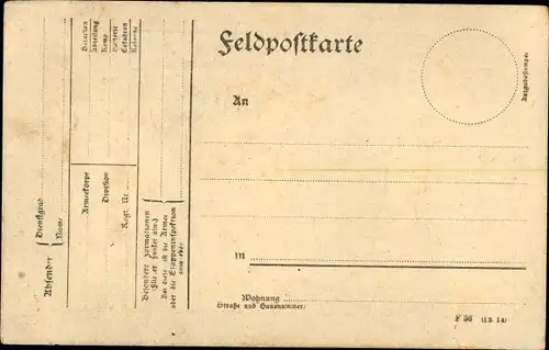 Handgemalt Ak Kirche an einer Brücke am Waldrand, Feldpostkarte