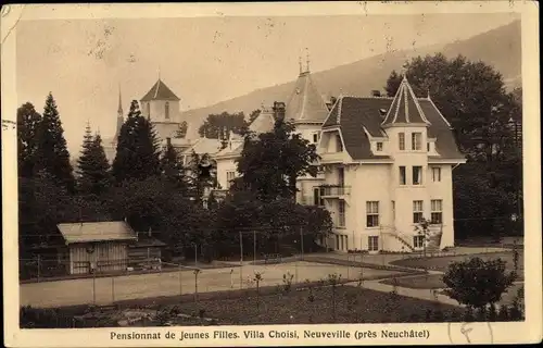 Ak La Neuveville Kanton Bern Schweiz, Pensionnat de Jeunes Filles, Villa Choisi