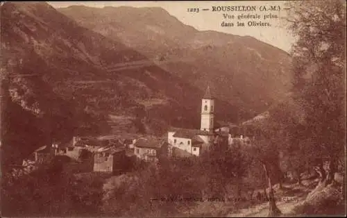 Ak Roussillon Alpes Maritimes, Vue générale prise dans les Oliviers