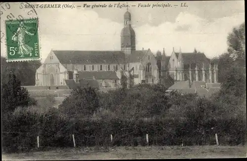 Ak Saint Germer Oise, Vue générale de l'Église