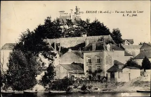 Ak Mûrs Erigné Angers Maine et Loire, Château, Vue aux bords du Louet