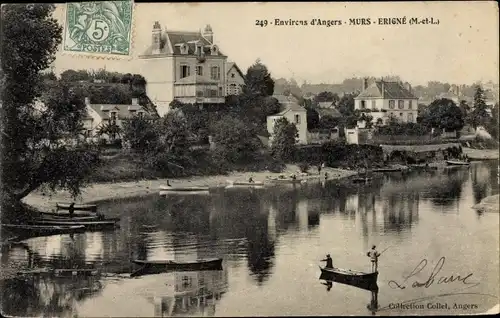 Ak Mûrs Erigné Angers Maine et Loire, Château, Bootspartie