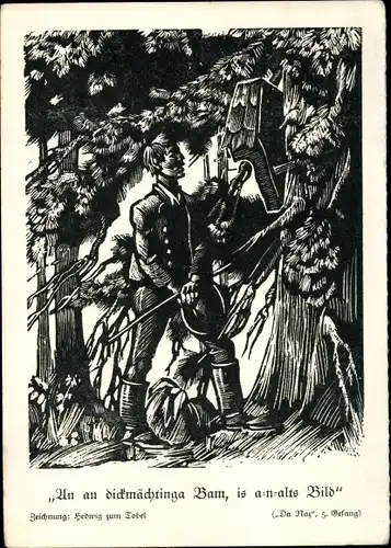Künstler Ak Tobel, Hedwig zum, An an dickmächtinga Bam is an alts Bild