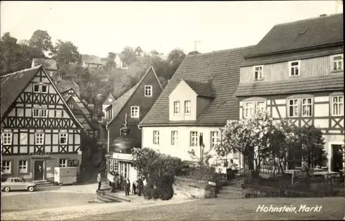 Ak Hohnstein Sächsische Schweiz, Markt, Fachwerkhaus