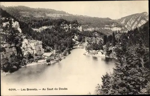 Ak Les Brenets Kanton Neuenburg, Au Saut du Doubs