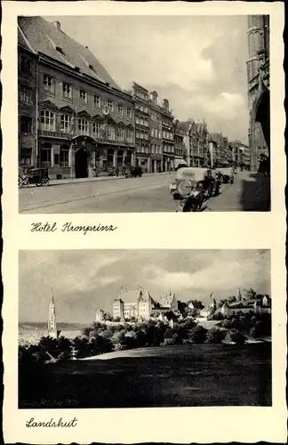 Ak Landshut in Niederbayern, Hotel Kronprinz, Gesamtansicht