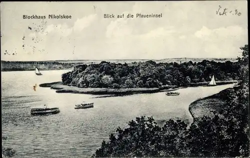 Ak Berlin Zehlendorf Wannsee, Blockhaus Nikolskoe, Pfaueninsel