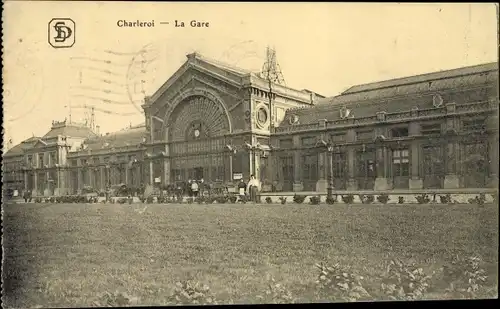 Ak Charleroi Wallonien Hennegau, La Gare, Bahnhof