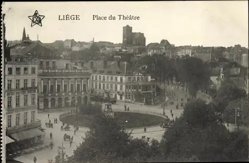 Ak Liège Lüttich Wallonien, Place du Theatre