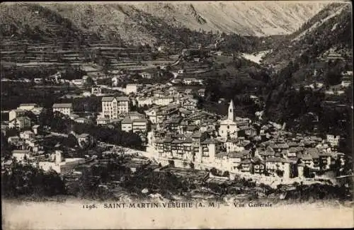 Ak Saint Martin Vesubie Alpes Maritimes, Vue générale