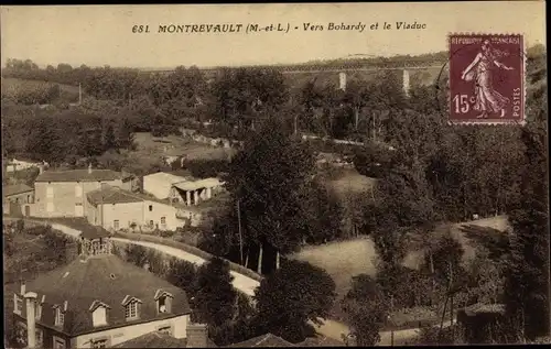 Ak Montrevault Maine et Loire, Vers Bohardy et le Viaduc