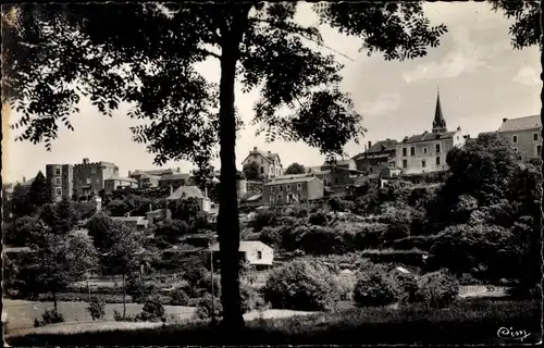 Ak Montrevault Maine et Loire, La Ville, vue sur prise de la Roche