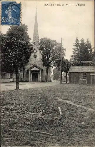 Ak Barbey Seine et Marne, Kirche