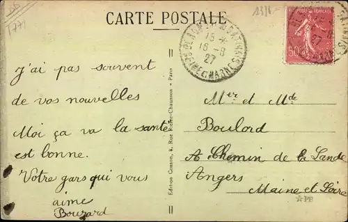 Ak Beaumont du Gâtinais Seine et Marne, La Poste