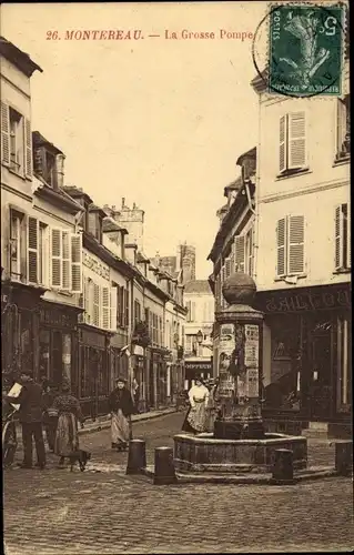 Ak Montereau Seine et Marne, La Grosse Pompe