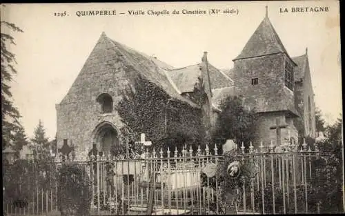 Ak Quimperlé Finistère, Vieille Chapelle du Cimetière