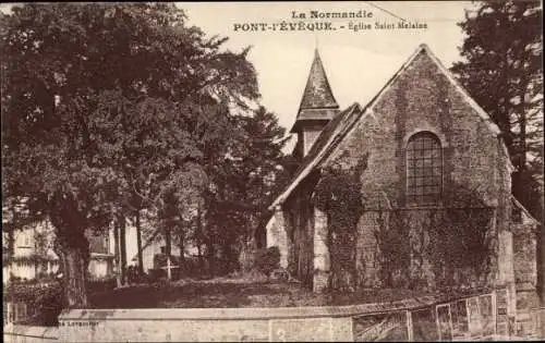 Ak Pont l Eveque Calvados, Kirche Saint Melaine