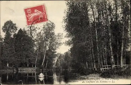 Ak Pont d Ouilly Calvados, Au Confluent du Noireau