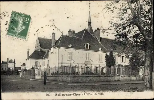 Ak Selles sur Cher Loir et Cher, l'Hôtel de Ville