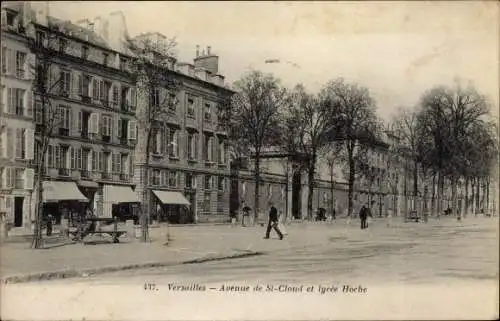 Ak Versailles Yvelines, Avenue de St. Cloud et lycée Hoche