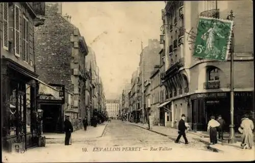 Ak Levallois Perret Hauts de Seine, Rue Vallier