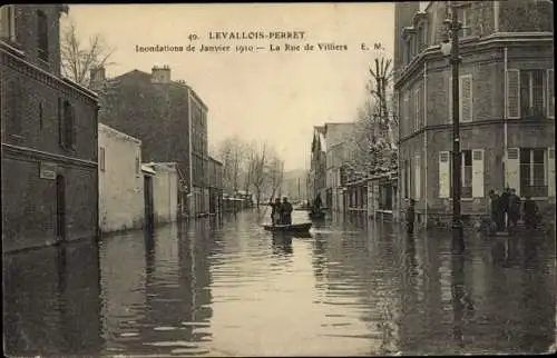 Ak Levallois Perret Hauts de Seine, La Rue de Villiers