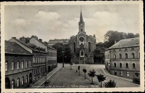 Ak Schöneck im Vogtland, Unterer Markt