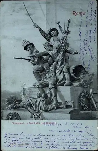 Ak Roma Rom Lazio, Monumento a Garibaldi