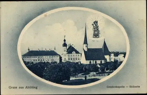 Passepartout Ak Altötting in Oberbayern, Gnadenkapelle, Südseite