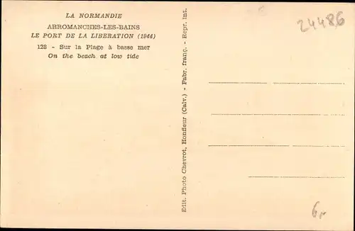 Ak Arromanches les Bains Calvados, Befreiung der Normandie 1944, Planierraupe des US Militärs