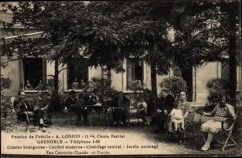 Ak Grenoble Isère, Pension de Famille, Cours Berriat