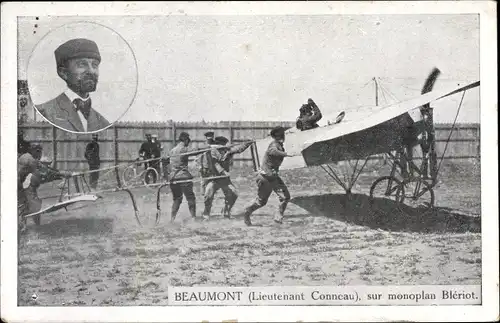 Ak Beaumont, Lieutenant Conncau, sur monoplan Bleriot