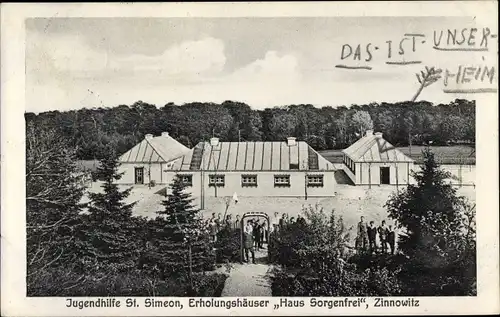 Ak Ostseebad Zinnowitz auf Usedom, Jugendhilfe St Simeon, Erholungshäuser Haus Sorgenfrei