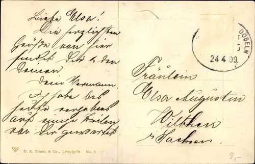 Präge Passepartout Ak Hartha in Sachsen, Albertstraße