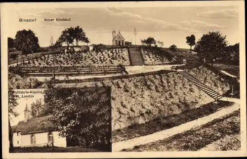 Ak Binsdorf Bodenbach Nossen Landkreis Meißen, Neuer Kirchhof, Wallfahrtskapelle St. Loretto