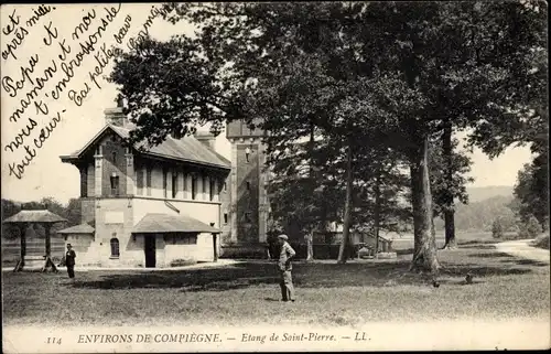 Ak Compiègne Oise, Etang de Saint Pierre