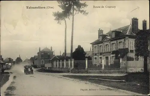 Ak Talmontiers Oise, Route de Gournay