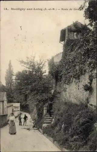 Ak Montigny sur Loing Seine et Marne, Route de Grez