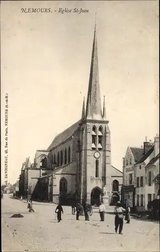 Ak Nemours Seine-et-Marne, Église St. Jean