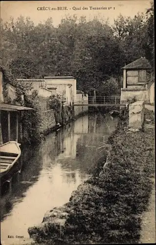 Ak Crecy en Brie Seine et Marne, Quai