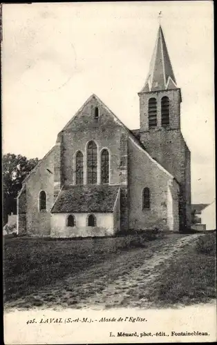 Ak Laval Seine et Marne, Abside de l'Église
