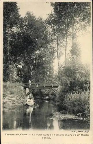 Ak Meaux Seine-et-Marne, Le Pont Rouge