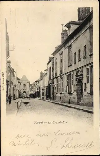 Ak Moret sur Loing Seine et Marne, La Grande Rue