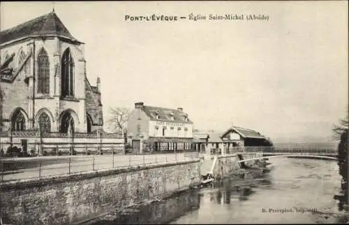 Ak Pont l Eveque Calvados, Église Saint Michel