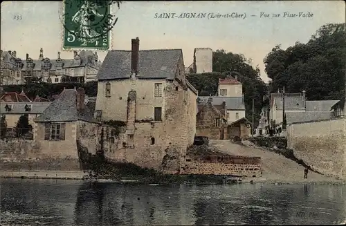 Ak Saint Aignan sur Cher Loir et Cher, Vue sur Pisse Vache