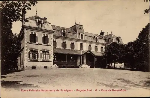 Ak Saint Aignan sur Cher Loir et Cher, École Primaire Supérieure
