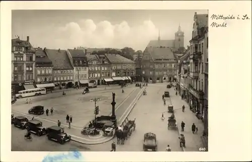 Ak Mittweida in Sachsen, Marktplatz