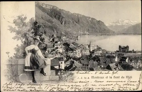Ak Montreux Kanton Waadt, Dent du Midi