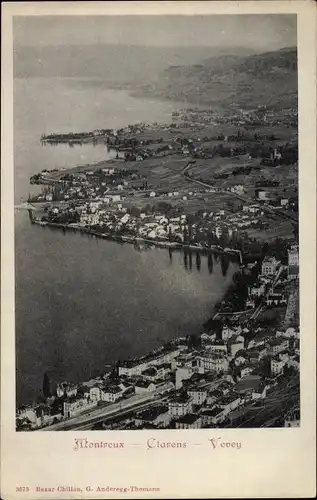 Ak Montreux Kanton Waadt Schweiz, Blick auf den Ort