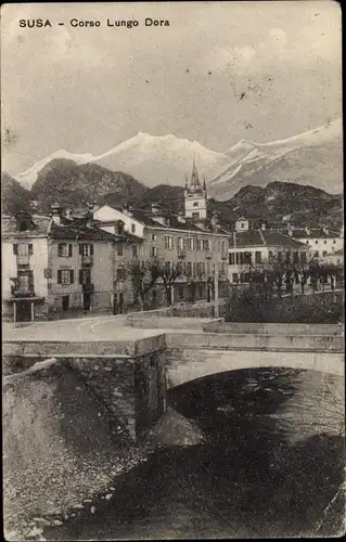 Ak Susa Suse Piemonte Italien, Corso Lungo Dora